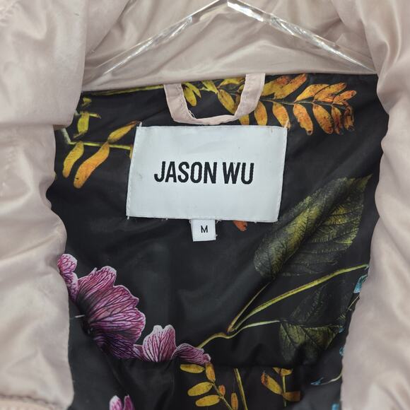Jason Wu Lightweight Puffer Jacket Womens Medium Rose Light Pink Designer Logo - Picture 4 of 11